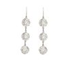 Remi Long Clear Earrings, Diamond shape silver metal 6cm earrings