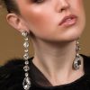 Astor Clear Crystal Teardrop Chandelier Earrings Rhodium Metal, 15cm Long - Image 2