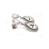 Milan Clear Crystal Teardrop Earring, Rhodium Metal 4cm long - Image 6