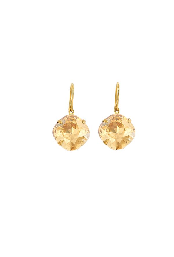 Remi Chiffon Clear Crystal Earrings Diamond Shape, 2cm Long Rhodium Metal - Image 8