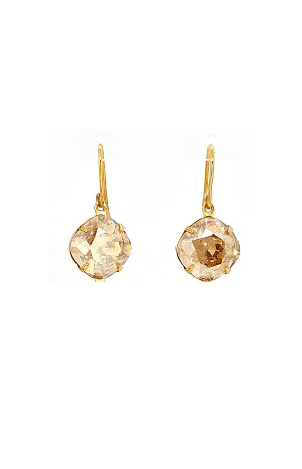Remi Chiffon Clear Crystal Earrings Diamond Shape, 2cm Long Rhodium Metal - Image 9
