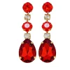 Astor Orange Crystal Teardrop Chandelier Earrings Gold Metal, 8cm Long