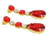 Astor Orange Crystal Teardrop Chandelier Earrings Gold Metal, 8cm Long - Image 3