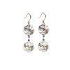 Remi Grey Crystal Earrings Diamond Shape, 4.5cm Long Rhodium - Image 2