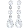 Astor Clear Crystal Teardrop Chandelier Earrings Rhodium Metal, 8cm Long - Image 8