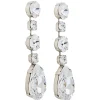 Astor Clear Chandelier Crystal Earrings, 8cm Long Silver Earrings - Image 5