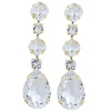 Astor Clear Crystal Teardrop Chandelier Earrings Rhodium Metal, 8cm Long - Image 10