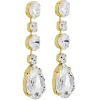 Astor Clear Crystal Teardrop Chandelier Earrings Rhodium Metal, 8cm Long - Image 11