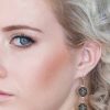 Remi Grey Crystal Earrings Diamond Shape, 4.5cm Long Rhodium