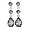 Astor Lava Grey Chandelier Crystal Earrings, 8cm Long Earrings