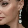 Astor Lava Grey Chandelier Crystal Earrings, 8cm Long Earrings - Image 2