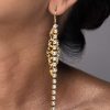Nightfall Crystal Filigree Clear Long Drop Earrings, silver metal 12cm earrings - Image 2