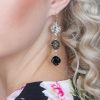 Remi Clear Grey Black Crystal Earrings Diamond Shape 6cm Long Rhodium, Tri colour - Image 6