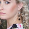 Remi Clear Grey Black Crystal Earrings Diamond Shape 6cm Long Rhodium, Tri colour - Image 7