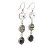 Remi Clear Grey Black Crystal Earrings Diamond Shape 6cm Long Rhodium, Tri colour - Image 3