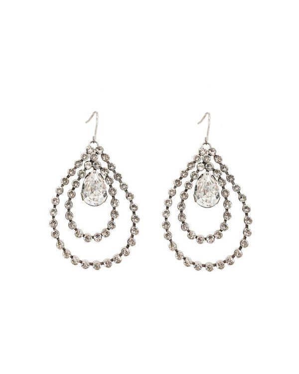 Stealing Kisses Crystal Large Teardrop Earrings