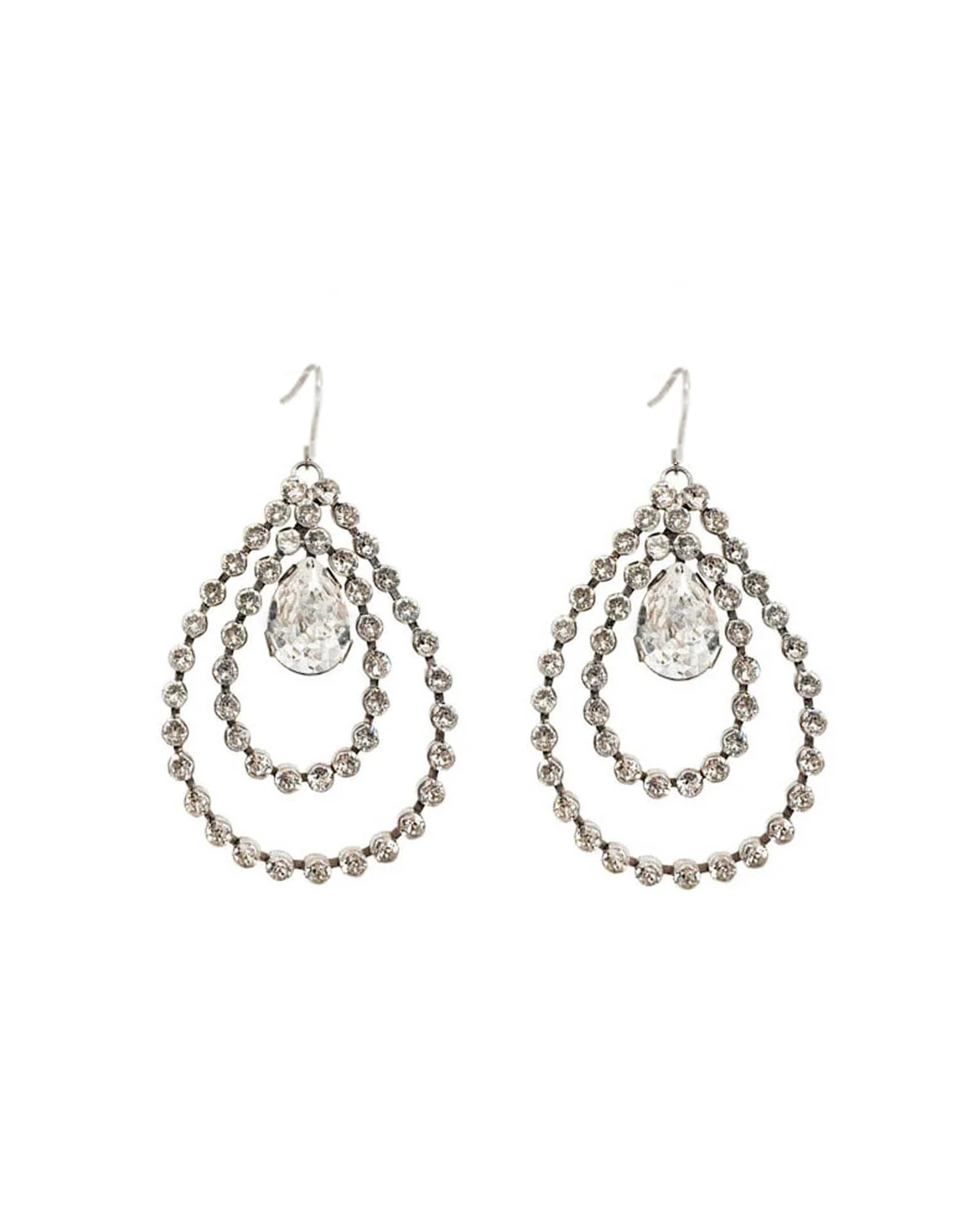 Stealing Kisses Crystal Large Teardrop Earrings