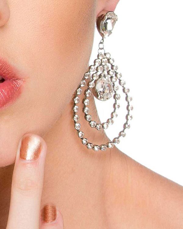 Stealing Kisses Crystal Large Teardrop Earrings - Image 4