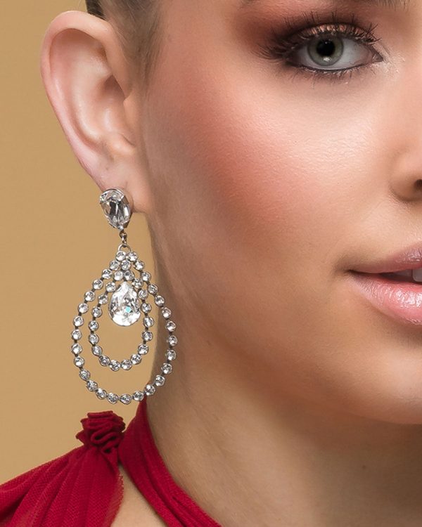 Stealing Kisses Crystal Large Teardrop Earrings - Image 5