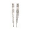 Sway My Way Clear Crystal 3 Strand Bridal Earrings, 13cm Long, Rhodium Metal