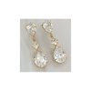Stealing Kisses Clear Crystal Teardrop Bridal Earring, Gold Metal 5cm long - Image 8