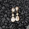 Stealing Kisses Clear Crystal Teardrop Bridal Earring, Gold Metal 5cm long - Image 10