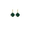 Remi Emerald Green Crystal Earrings Diamond Shape, 2cm Long Rhodium or Gold