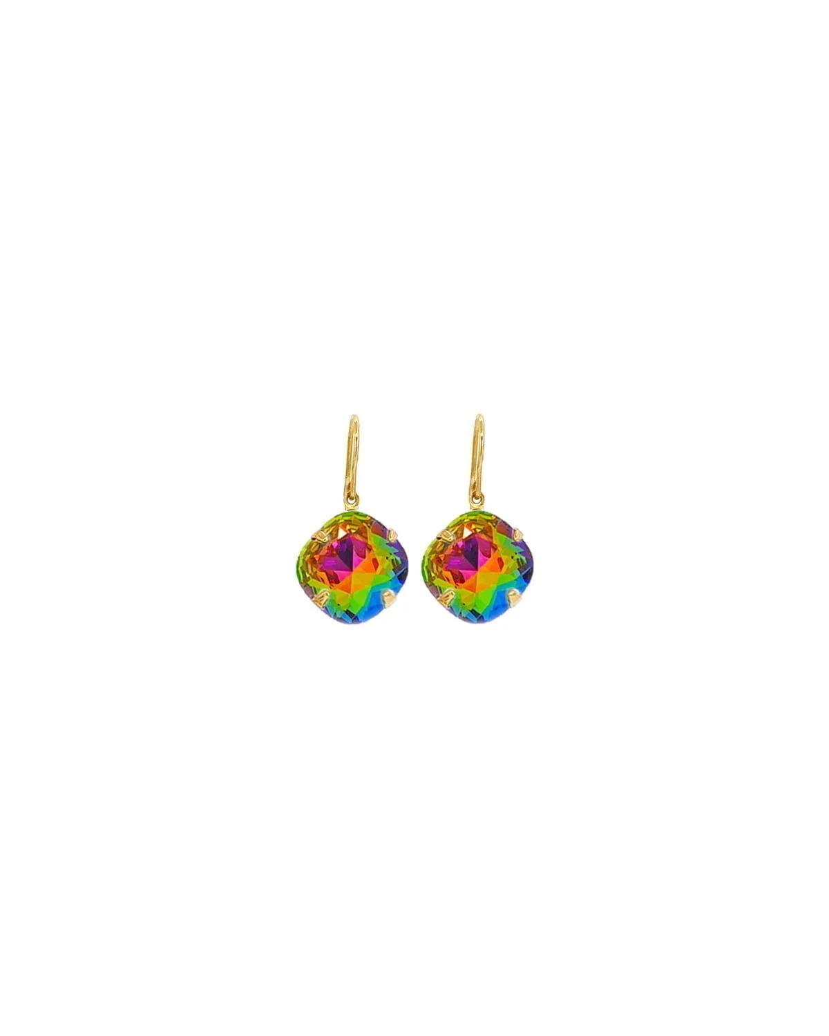 Remi Iris Multi-Coloured Crystal Earrings Diamond Shape, 2cm Long Rhodium or Gold