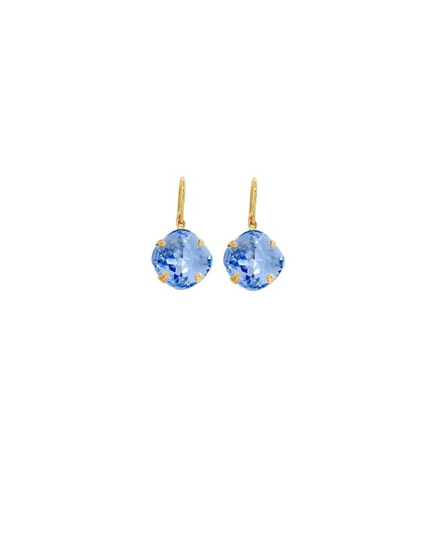Remi Light Blue Crystal Earrings Diamond Shape, 2cm Long Rhodium or Gold