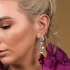 Astor Magenta Pink Chandelier Crystal Earrings, 8cm Long Earrings - Image 7