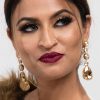 Astor Sahara Gold Chandelier Crystal Earrings, 8cm Long Earrings - Image 2