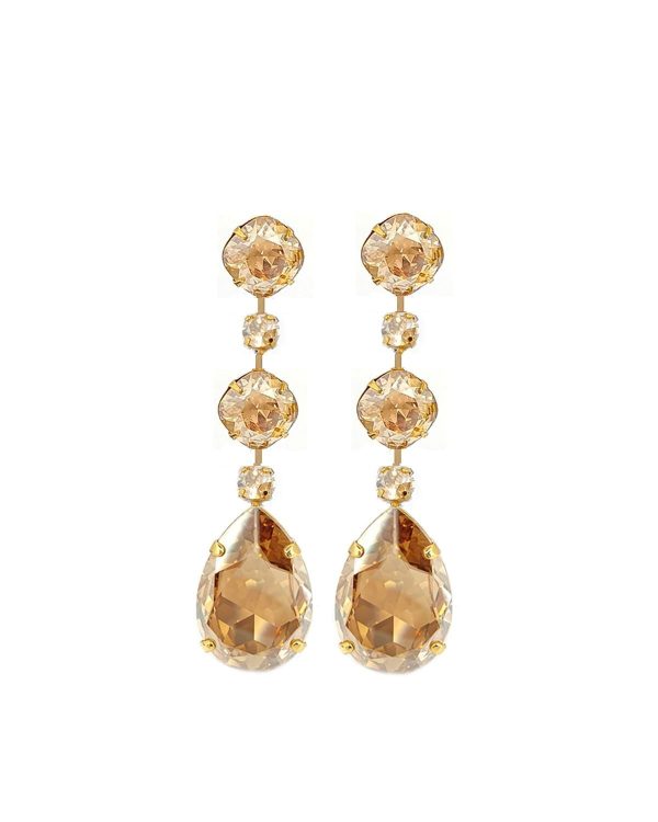 Astor Sahara Gold Chandelier Crystal Earrings, 8cm Long Earrings - Image 5