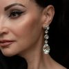 Astor Clear Chandelier Crystal Earrings, 8cm Long Silver Earrings - Image 10