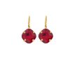 Remi Fire Red Crystal Earrings Diamond Shape, 2cm Long Rhodium Metal - Image 3