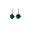 Remi Emerald Green Crystal Earrings Diamond Shape, 2cm Long Rhodium or Gold - Image 2