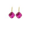 Remi Magenta Pink Crystal Earrings Diamond Shape, 2cm Long Rhodium or Gold - Image 3