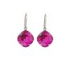 Remi Magenta Pink Crystal Earrings Diamond Shape, 2cm Long Rhodium or Gold - Image 4