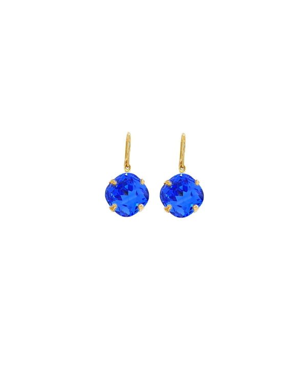 Remi Peacock Blue Crystal Earrings Diamond Shape, 2cm Long Rhodium or Gold