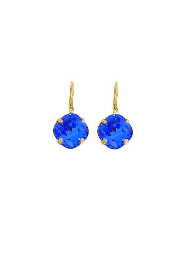 Remi Peacock Blue Crystal Earrings Diamond Shape, 2cm Long Rhodium or Gold - Image 5
