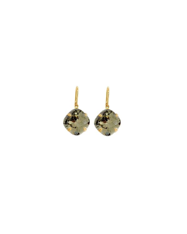 Remi Grey Crystal Earrings Diamond Shape, 2cm Long Rhodium or Gold - Image 2