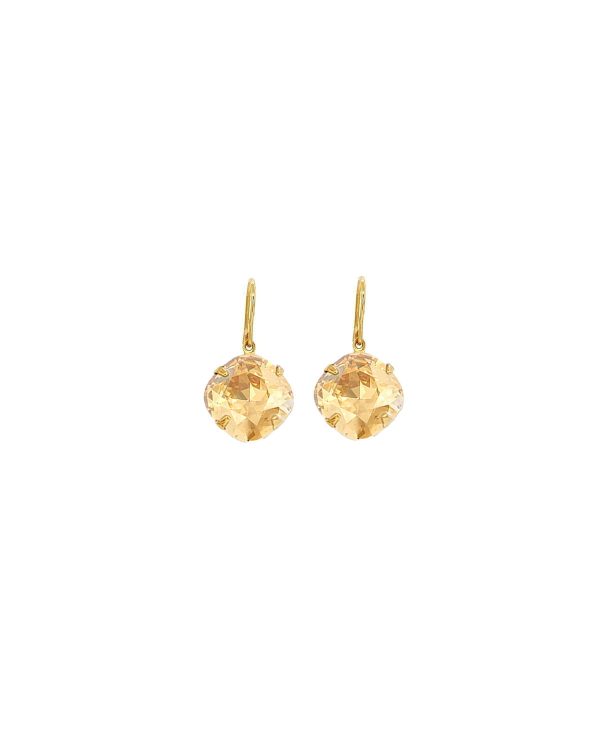 Remi Grey Crystal Earrings Diamond Shape, 2cm Long Rhodium or Gold - Image 4