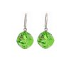 Remi Light Green Crystal Earrings Diamond Shape, 2cm Long Rhodium or Gold - Image 2