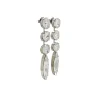 Chelsea Black Crystal Marquise Chandelier Earrings Rhodium Metal, 8cm Long - Image 7