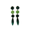 Chelsea Green Crystal Marquise Chandelier Earrings Rhodium Metal, 8cm Long