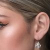 Remi Chiffon Clear Crystal Earrings Diamond Shape, 2cm Long Rhodium Metal - Image 3