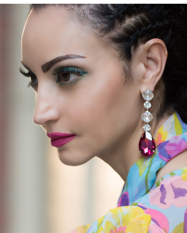 Cleo Sable Black Crystal Teardrop Earrings, Gold Metal 5cm Earrings - Image 26