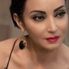 Cleo Sable Black Crystal Teardrop Earrings, Gold Metal 5cm Earrings - Image 6
