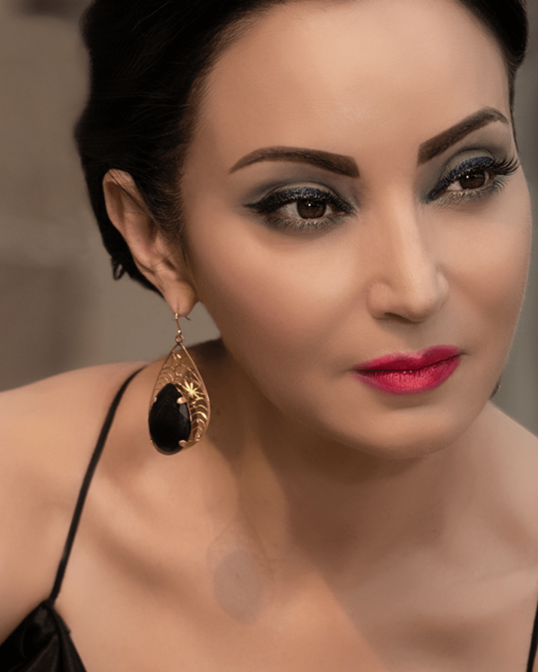 Cleo Sable Black Crystal Teardrop Earrings, Gold Metal 5cm Earrings - Image 6