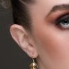 Remi Chiffon Clear Crystal Earrings Diamond Shape, 2cm Long Rhodium Metal - Image 5