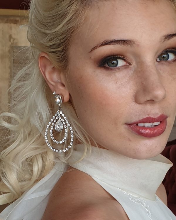 Stealing Kisses Crystal Large Teardrop Earrings - Image 10